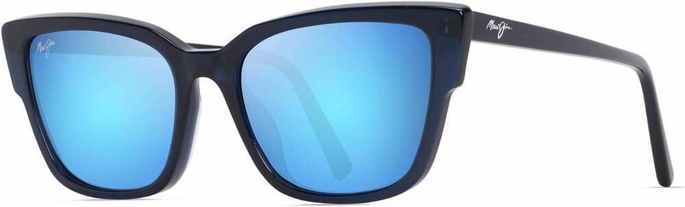 NEW MAUI JIM women's kou polarized cat eye sunglasses in navy blue/ blue hawaii